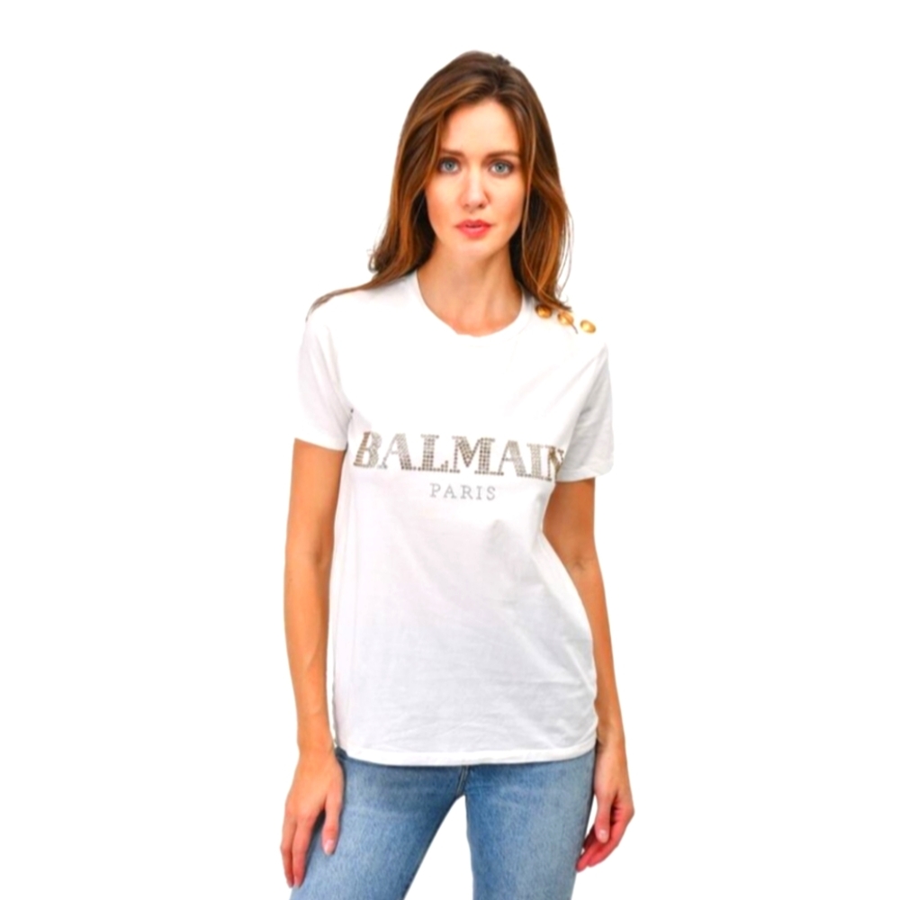 Balmain White Women's T-Shirt